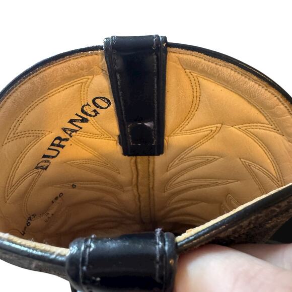 Durango DB400 Men's US 10.5 Black Leather Embroidered Western Cowboy Boots - Picture 8 of 10